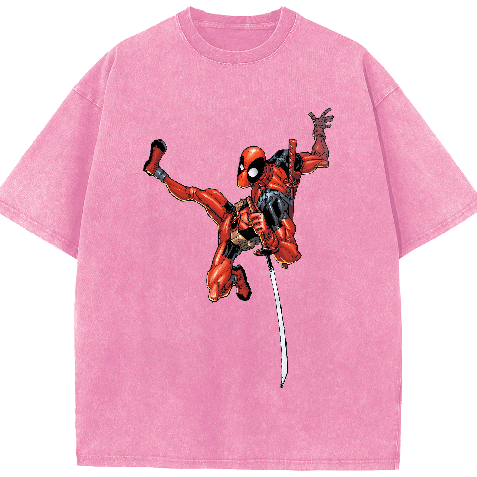 （画像用） Deadpool デッドプール 綿100% ヴィンテージ風 半袖Tシャツ（フロントプリント）